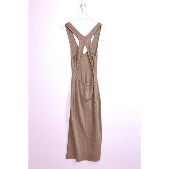 Revolve x Michael Costello Ribbed Midi Dress in Tan Size Medium - Picture 12 of 13